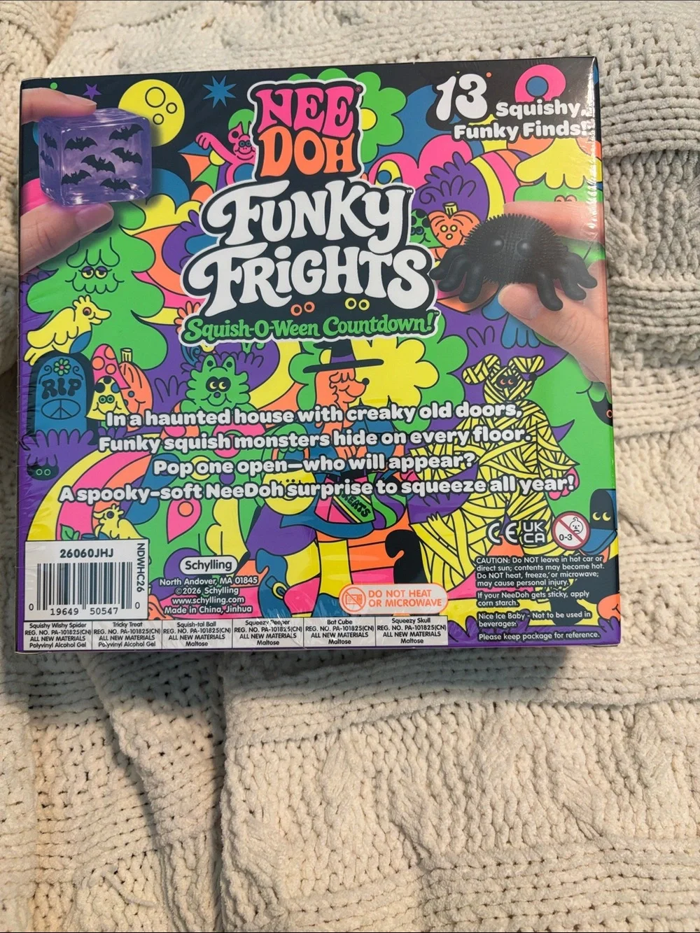 NeeDoh Funky Frights Squishy Toy Set - Neon Multi-Color
